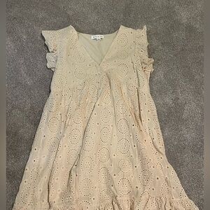 HYFVE Women's Eyelet Midi Dress in Cream